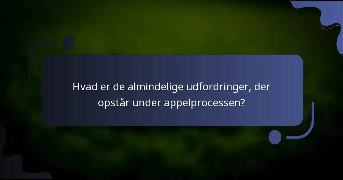 Hvad er de almindelige udfordringer, der opstår under appelprocessen?
