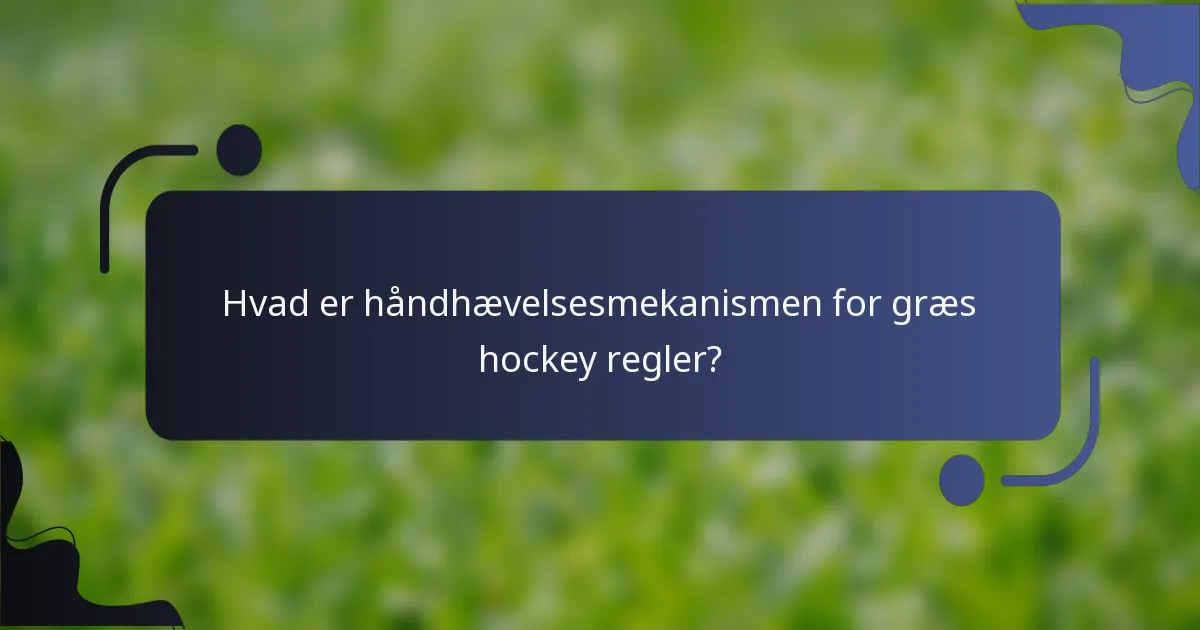 Hvad er håndhævelsesmekanismen for græs hockey regler?
