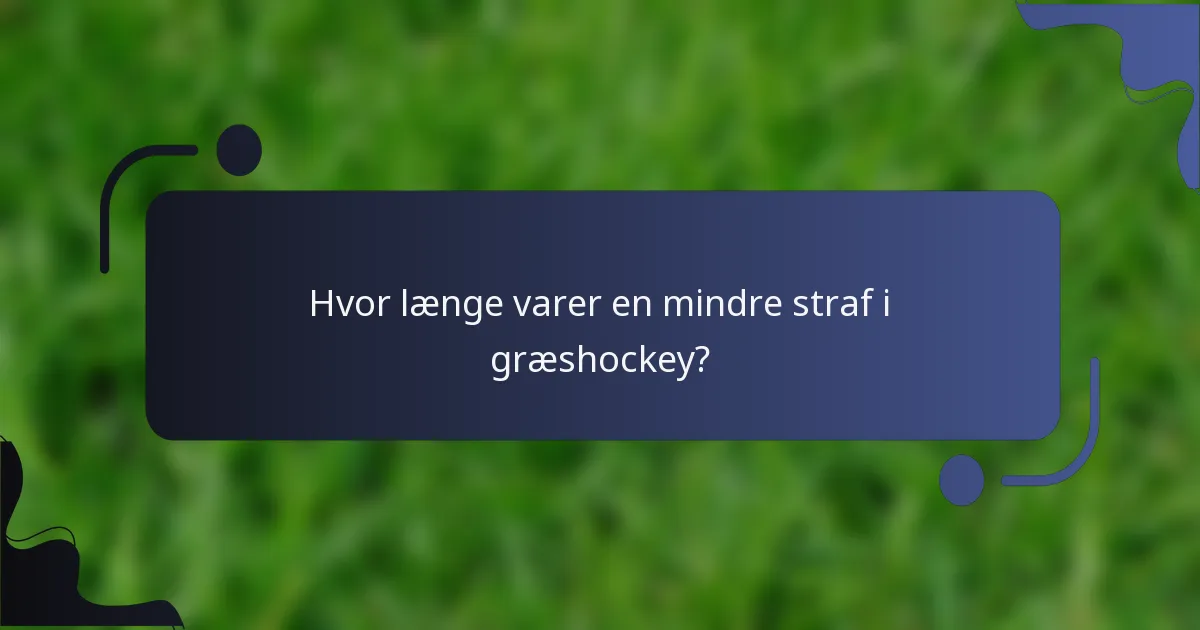 Hvor længe varer en mindre straf i græshockey?