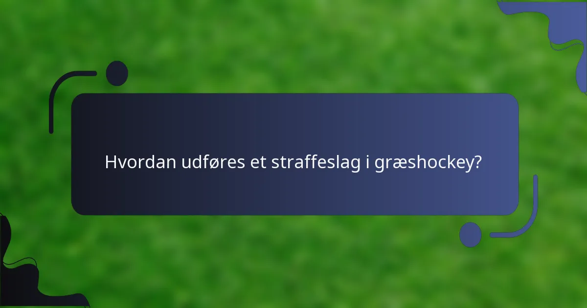 Hvordan udføres et straffeslag i græshockey?