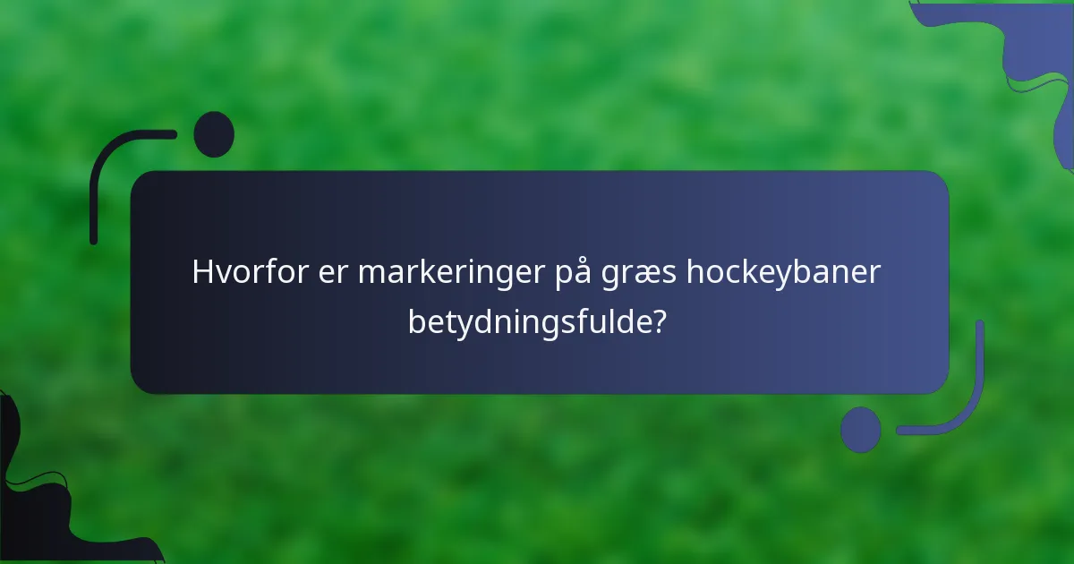 Hvorfor er markeringer på græs hockeybaner betydningsfulde?